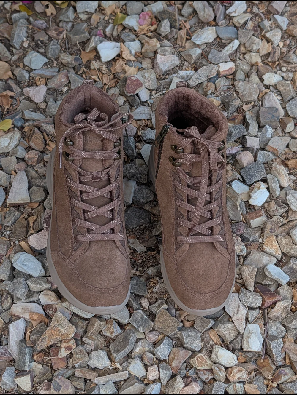 Skechers On-the-GO Glacial Ultra Serene Dream Boots Brown Suede Women 7.5